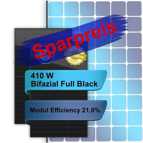 2 x 410 Watt Full Black Glas/Glas bifazial - Simply Trade GmbH