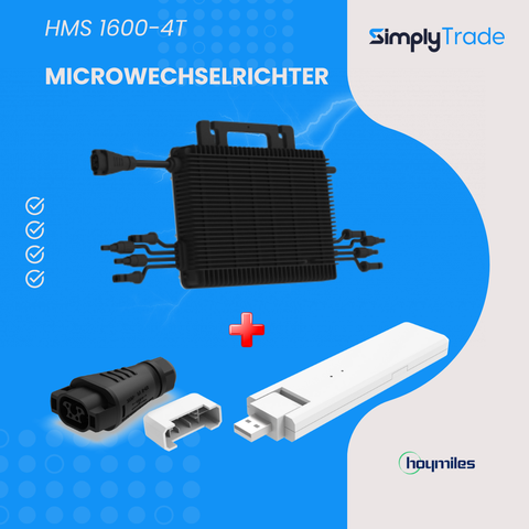 Hoymiles HMS-1600-4T Mikrowechselrichter mit HMS Adapter BC05 und DTU WLite S