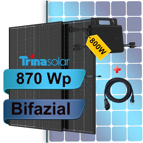 Balkonkraftwerk Set 870W 2xTrina Solar Modul HMS-800W-2T Wechselrichter Bifazial